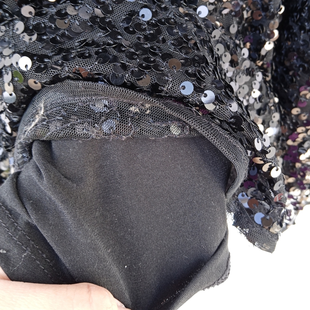 Size XS 4-5 Black sequined Cat & Jack dress - Picture 2 of 7